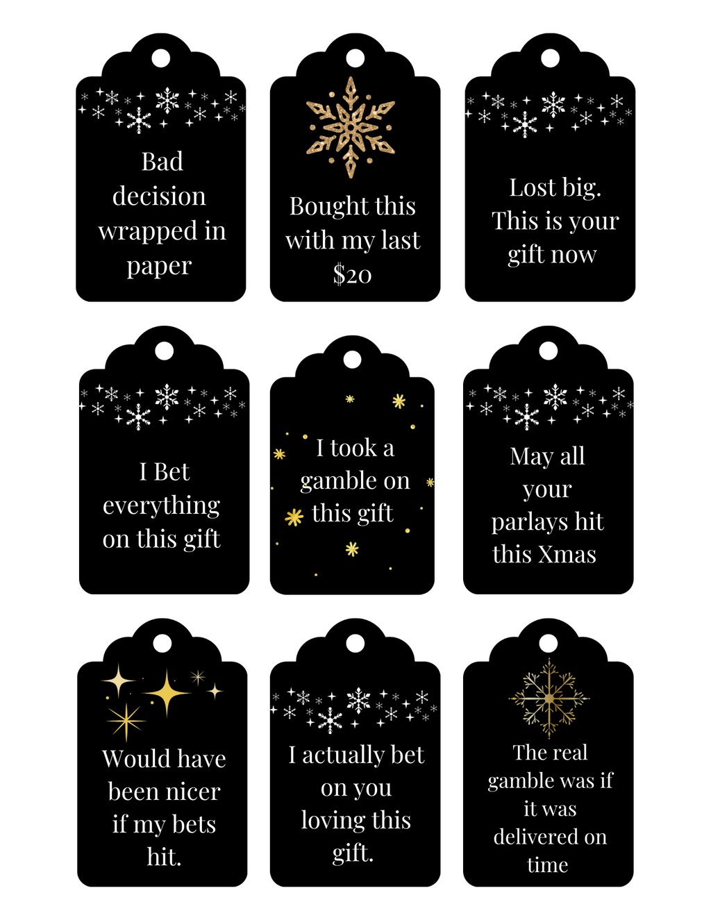 Funny Holiday Gift Tags