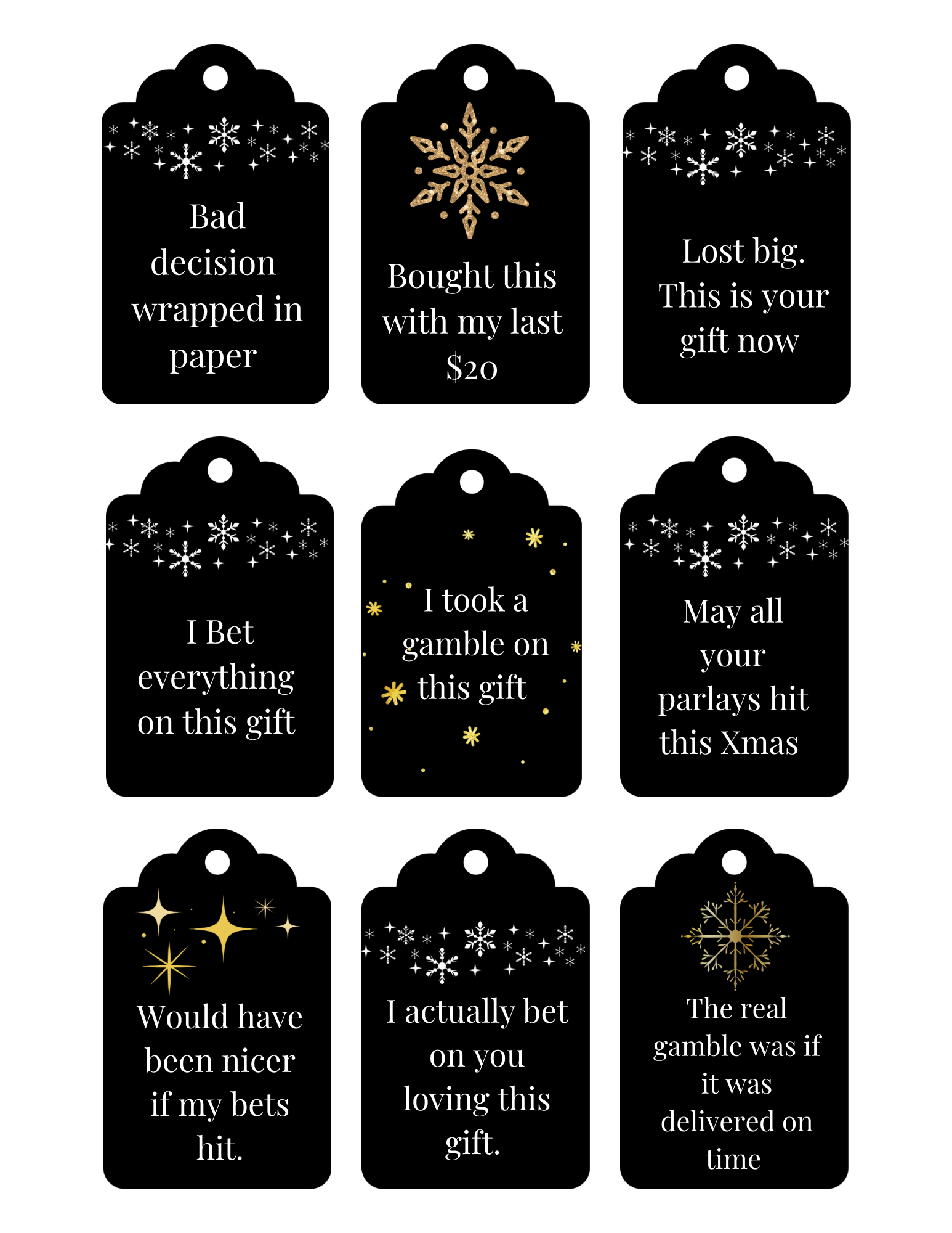 Funny Holiday Gift Tags